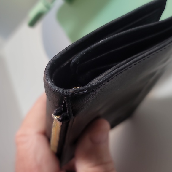 AUTHENTIC MIU MIU TRI-FOLD BLACK LEATHER LONG WALLET GOOD USED CONDITION - Picture 6 of 16